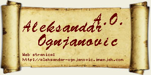 Aleksandar Ognjanović vizit kartica